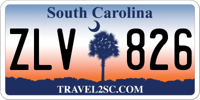 SC license plate ZLV826