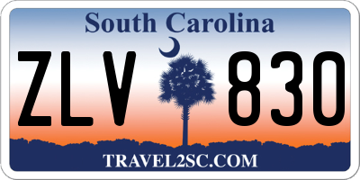 SC license plate ZLV830