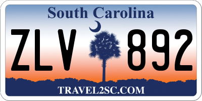 SC license plate ZLV892