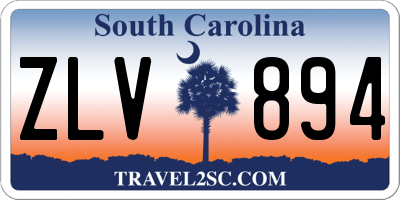 SC license plate ZLV894