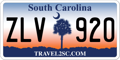 SC license plate ZLV920