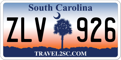 SC license plate ZLV926