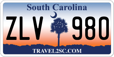 SC license plate ZLV980