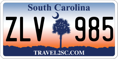 SC license plate ZLV985