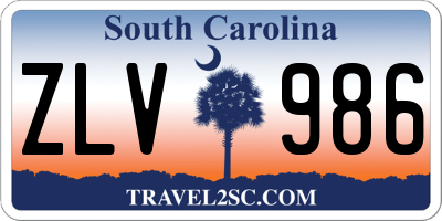 SC license plate ZLV986