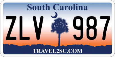 SC license plate ZLV987