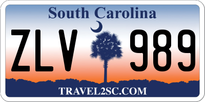 SC license plate ZLV989