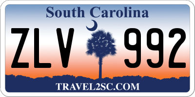 SC license plate ZLV992