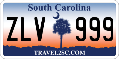 SC license plate ZLV999