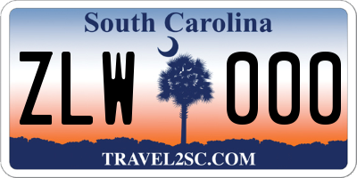 SC license plate ZLW000