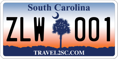 SC license plate ZLW001