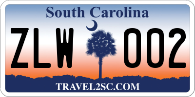 SC license plate ZLW002