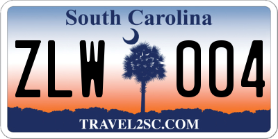 SC license plate ZLW004