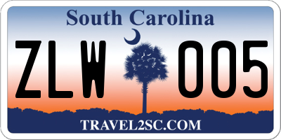 SC license plate ZLW005