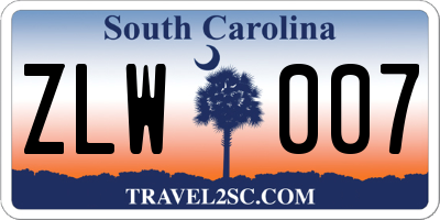 SC license plate ZLW007