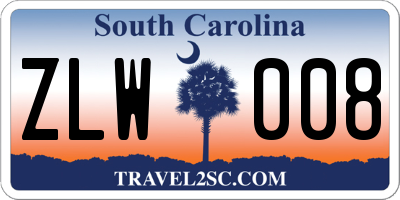 SC license plate ZLW008