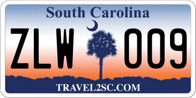 SC license plate ZLW009