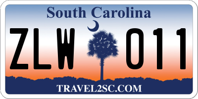 SC license plate ZLW011
