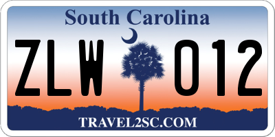 SC license plate ZLW012