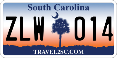 SC license plate ZLW014