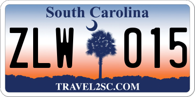 SC license plate ZLW015