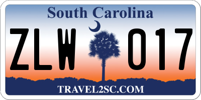 SC license plate ZLW017