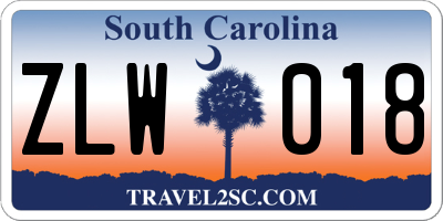 SC license plate ZLW018