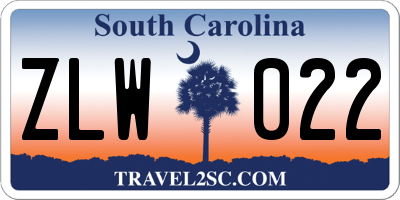 SC license plate ZLW022