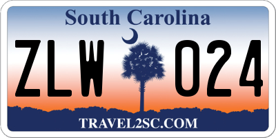 SC license plate ZLW024