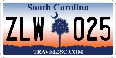 SC license plate ZLW025