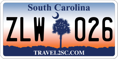 SC license plate ZLW026