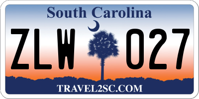 SC license plate ZLW027