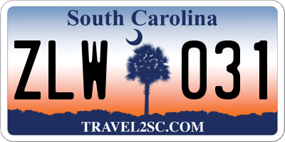 SC license plate ZLW031