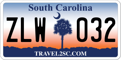 SC license plate ZLW032