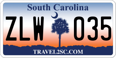 SC license plate ZLW035