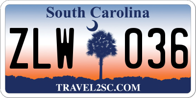 SC license plate ZLW036