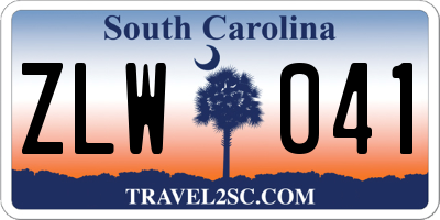 SC license plate ZLW041