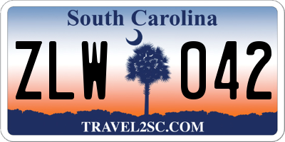 SC license plate ZLW042