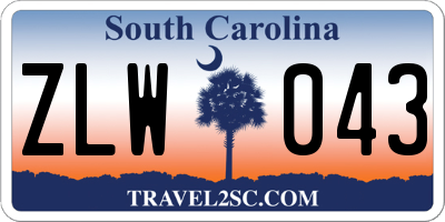 SC license plate ZLW043