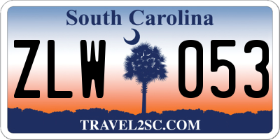 SC license plate ZLW053