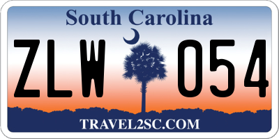 SC license plate ZLW054