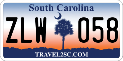 SC license plate ZLW058