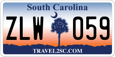 SC license plate ZLW059