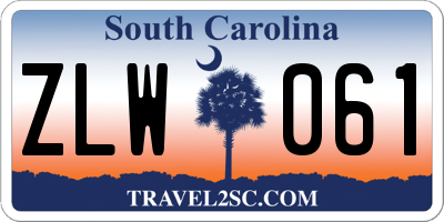 SC license plate ZLW061