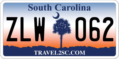 SC license plate ZLW062