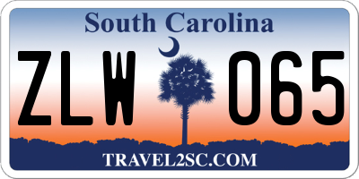 SC license plate ZLW065