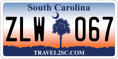 SC license plate ZLW067