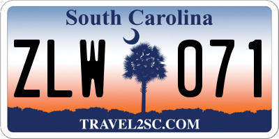 SC license plate ZLW071