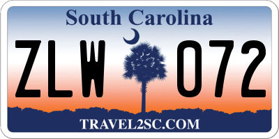 SC license plate ZLW072