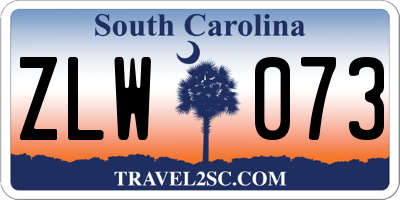 SC license plate ZLW073